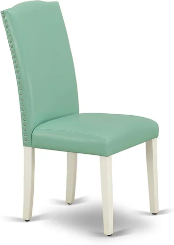 Miniatura 49 de East West Furniture DLEN3-BLK-69 - Juego de muebles de comedor de 3 piezas que contiene una mesa de comedor redonda con gotas y 2 sillas tapizadas