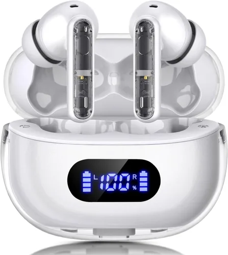 Miniatura 8 de Auriculares inalámbricos azules P1 PRO, auriculares inalámbricos Bluetooth con micrófonos de llamada clara, ajuste cómodo, IPX7 impermeable, batería
