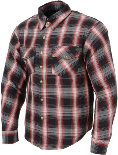 Miniatura 10 de Camisa de motociclista Milwaukee Leather para hombre, de franela a cuadros con fibra de aramida y armadura, Mediana MPM1654