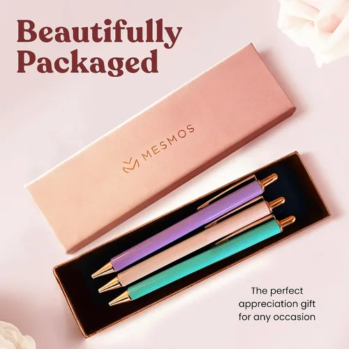 Miniatura 4 de MESMOS Juego de 3 bolígrafos elegantes, bonitos bolígrafos divertidos para mujeres, bolígrafos estéticos de lujo para oficina