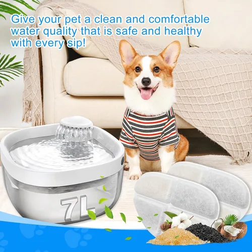 Miniatura 7 de Paquete de 12 filtros y 12 esponjas de bomba de agua para perros, compatible con fuente de perro FEELNEEDY de 7L/1.8 galones (FN-W05), 12+12 filtros