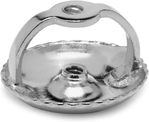 Miniatura 19 de Everyday Elegance Pendientes sólidos de oro blanco de 14 quilates con dos piezas de repuesto para parte trasera de arete Tornillo roscado para par