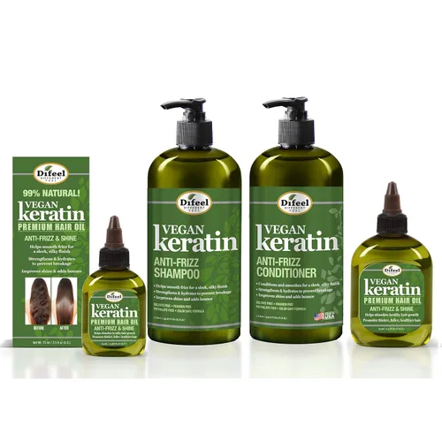 Miniatura 7 de Difeel Acondicionador anti encrespamiento de queratina vegana de 33.8 onzas, acondicionador vegano libre de crueldad animal