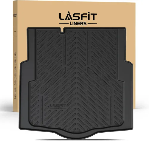 Miniatura 37 de LASFIT Juego completo de tapetes de elastómero termoplástico para todo tipo de clima de ajuste personalizado para automóviles, de 1ª y 2ª fila, 3