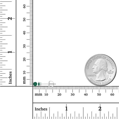 Miniatura 4 de Aretes tipo dormilona de plata de ley 925 chapados en oro de 14 quilates, hipoalergénicos, de 0.118 pulgadas, redondos, con piedra natal genuina