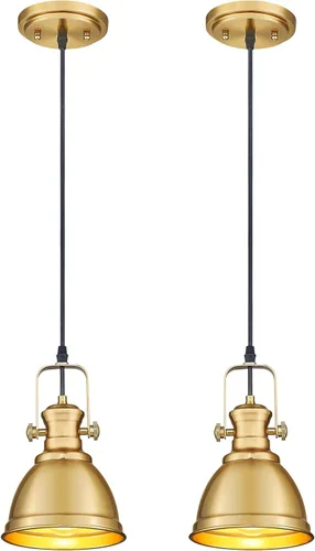 Miniatura 25 de Lámpara colgante moderna, juego de 2 lámparas colgantes, iluminación colgante negra para isla de cocina, AD-2151-1P2 Negro