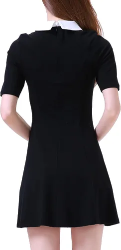Miniatura 2 de Aphratti - Vestido casual de manga corta para mujer con cuello de Peter Pan