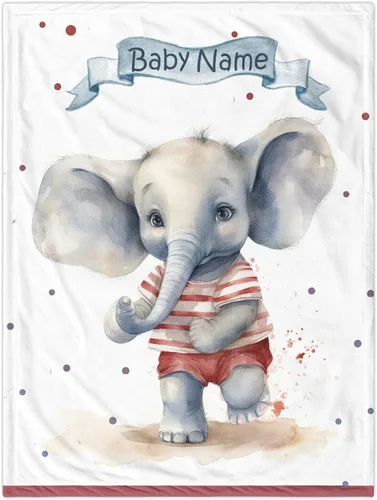 Miniatura 14 de Manta de bebé personalizada de elefante, manta de bebé floral con nombre para niñas, mantas de recepción de felpa suave para bebés recién nacidos