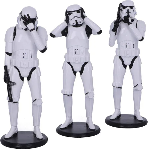 Miniatura 5 de Nemesis Now Figuras de ciencia ficción originales de Stormtrooper Three Wise, color blanco, 5.5 in