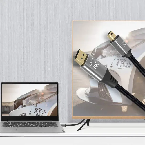 Miniatura 6 de Cable Mini DP a DisplayPort 8K de 3.3 pies de 3.3 ft, 8K a 60Hz, 4K a 144Hz, transmisión bidireccional, compatible con Macbook, Surface Pro, TV