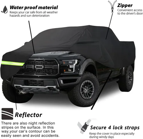 Miniatura 2 de Fundas impermeables para automóvil Ford F150 F250 F350 Raptor pickup Super Crew Cab de 5 pies y 8 pies de largo caja de caja de caja de camión 190T