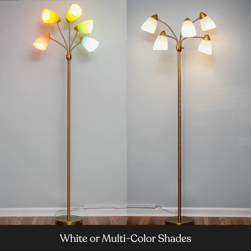 Miniatura 7 de Brightech Medusa - Lámpara de pie LED. Lámpara de pie ajustable con múltiples cabezales para sala de estar, dormitorio o habitación de los niños.