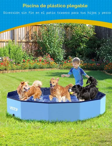 Miniatura 7 de VISTOP Piscina plegable extra grande para perros, XXL, cubierta de plástico duro, piscina portátil para perros, gatos y niños, mascotas, bañera