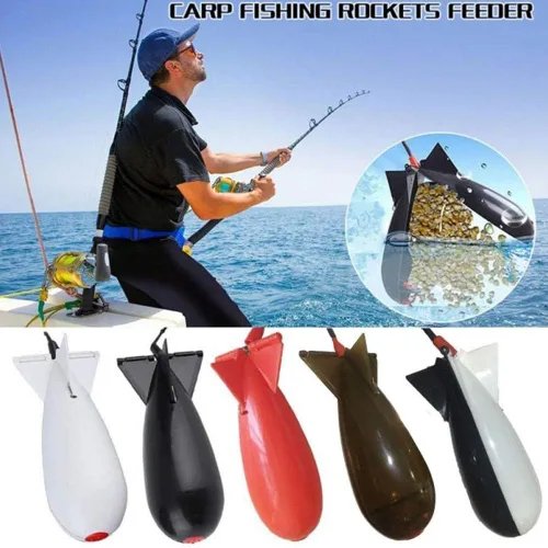 Miniatura 2 de Arinda Pesca Spomb forma de cohete Spod Alimentadores de pesca Float Bait Holder Tackle Tool Accesorios
