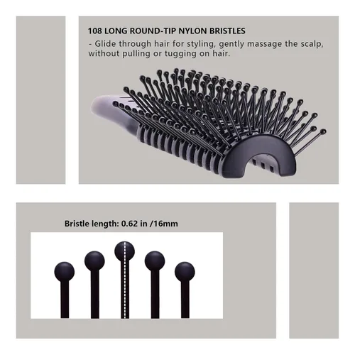 Miniatura 4 de PERFEHAIR Cepillo de pelo ventilado: secado rápido, ligero, desenreda y peina, ideal para hombres y mujeres con cabello fino y de longitud media