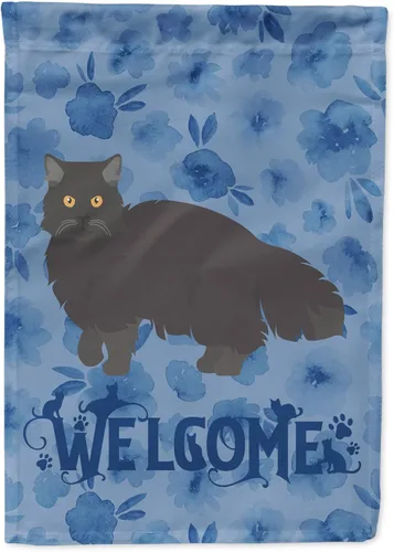 Miniatura 207 de Caroline's Treasures CK4813CHF - Bandera de bienvenida con gato abisinio azul, manga grande, para porche, para colgar en la pared, poliéster