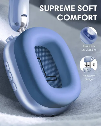 Miniatura 6 de Wentronic Y02 Auriculares con cancelación activa de ruido, auriculares inalámbricos Bluetooth 5.4 con micrófono, tiempo de reproducción de 60 horas