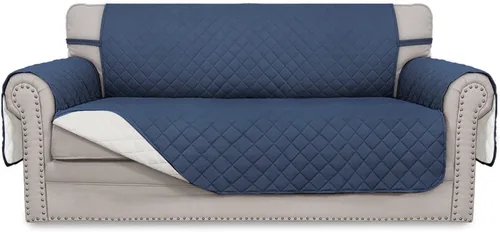 Miniatura 111 de Easy-Going - Funda para sofá, futón y sillón sin reposabrazos, reversible, resistente al agua, para mascotas y niños (azul oscuro/azul claro)