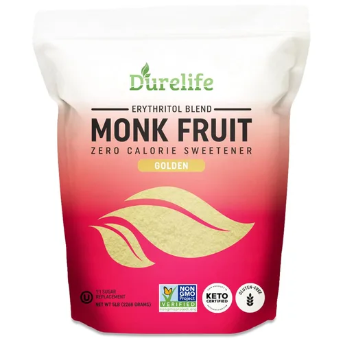 Miniatura 11 de DureLife Edulcorante de Fruta del Monje, Clásico - Sustituto del Azúcar Blanco, Compatible con Dieta Keto, Reemplazo de Azúcar 1:1, Cero Calorías