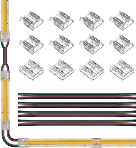 Miniatura 14 de SEZO 3528 5630 5730 5050 Kit de conectores de tira de luz LED UV, 12 piezas de 2PIN 0.394 pulgadas transparente sin cables sin cables de tira de luz