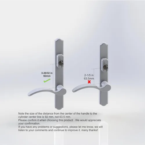 Miniatura 2 de House Guard Sistema de Manija para Puerta de Patio con Bisagras con Manija de Palanca, Juego de Cerradura de Mortaja Universal para Puertas de Latón