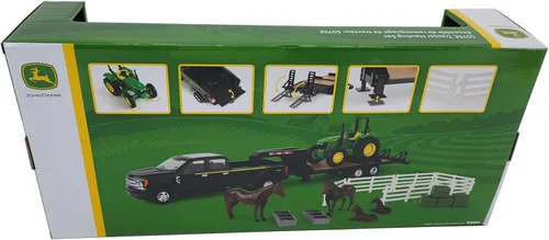 Miniatura 4 de John Deere 1/32 5075E Tractor Hauling Set Toy - LP82785