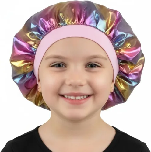 Miniatura 15 de Gorros de satén para niñas para niñas, gorro de satén para dormir, gorro de noche de seda