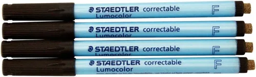 Lumocolor - Bolígrafo corrector de punta fina, color negro