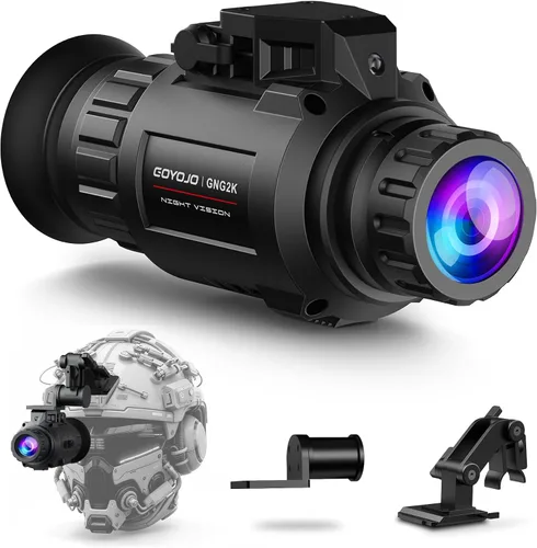 Miniatura 11 de GOYOJO Gafas de visión nocturna monocular montadas en casco, NVG HD 1080P con zoom 3X e infrarrojo ajustable, IP66 impermeable para caza, NVG 1080P