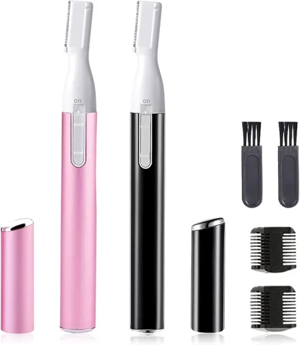 Miniatura 9 de LAIKME Recortador eléctrico de cejas para mujeres, depilación facial para hombres, mini depiladora para bikini, removedor de cara, barbilla, Rosa