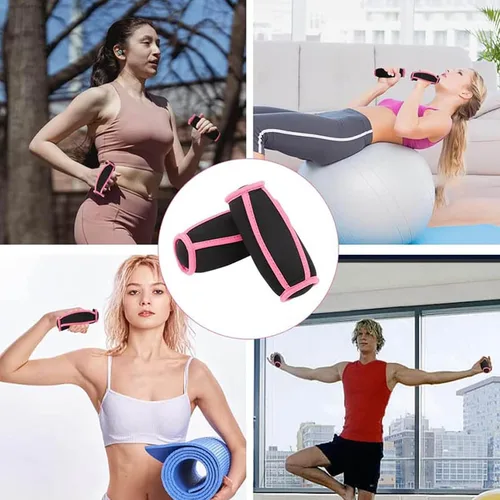 Miniatura 2 de Juego de pesas de mano suaves de 1 libra, par con correa de mano para entrenamiento de fuerza, caminar, trotar, fitness, material de neopreno