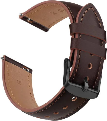 Miniatura 13 de Vancle - Correa de reloj de cuero de liberación rápida de 20 mm y 22 mm, correas de reloj de cuero de grano superior para hombres y mujeres