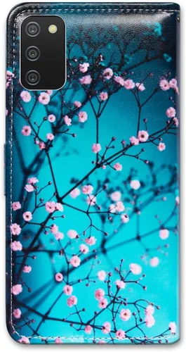 Miniatura 7 de Bcov Funda para Galaxy A03S, Samsung A03s, funda de cuero con tapa para teléfono con diseño de flor de ciruelo con ranura para tarjetas, soporte