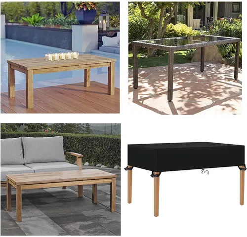 Miniatura 7 de Cubierta de mesa para exteriores, impermeable, 40 pulgadas de largo x 20 pulgadas de ancho x 4 pulgadas de alto, rectangular, 600D, anti-UV