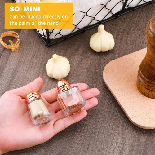 Miniatura 6 de Zopeal Juego de 50 mini saleros y pimenteros pequeños condimentos individuales transparentes a granel, pequeños mezcladores de especias para cocina