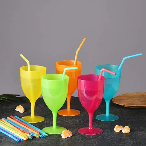 Miniatura 5 de ALINK 1000 unidades de pajitas de plástico flexibles y coloridas, envueltas individualmente, pajitas plegables desechables - 19,7 cm x 0,58 cm
