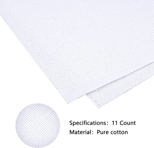 Miniatura 3 de Caydo Aida Cloth - 11 unidades de tela de punto de cruz clásica de reserva blanca bordada, cuadrados de 39 x 60 pulgadas, tamaño grande
