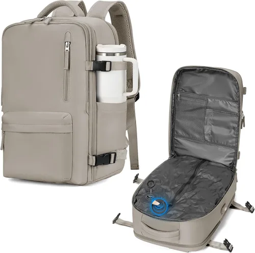 Miniatura 46 de WONHOX - Mochila grande, aprobada para vuelo, unisex, para viajes, trabajo, negocios o laptop, a1-Negro, Medium