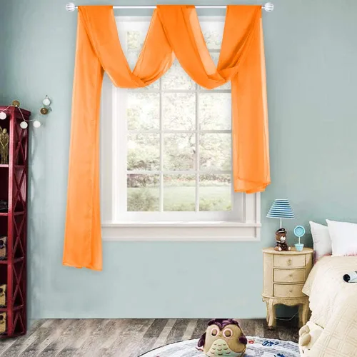 Miniatura 12 de HUTO Cenefas de cortina de gasa transparente blanca para habitación de niñas, bufandas de gasa suave para boda, fiesta, toldo, cama, 216 extra largas