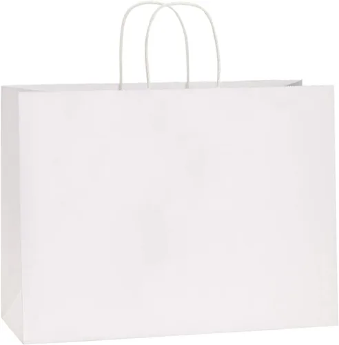 Miniatura 8 de BagDream 100 bolsas de papel kraft de 16 x 6 x 12 pulgadas con asas, bolsas de compras a granel para regalos, comestibles, mercancías, bolsas