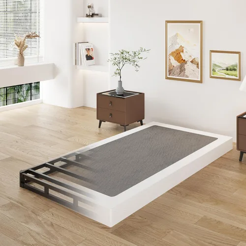 Miniatura 17 de Lutown-Teen Somier de 3 pulgadas de perfil bajo para cama Queen, somier metálico resistente para base de cama Queen con cubierta de tela, base de 3