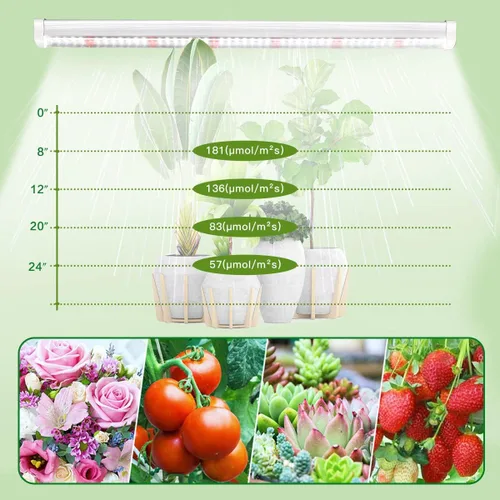 Miniatura 4 de GYTF T5 Luces de crecimiento, 408 bombillas LED blancas de espectro completo de alto PPFD tiras de luz para plantas de interior, invernadero, inicio