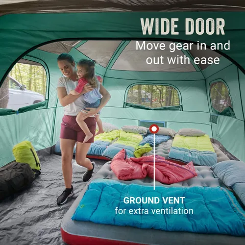 Miniatura 5 de Coleman Skylodge Camping Tent with Rainfly & Screened Porch, XL Weatherproof Family Tent Fits 4 Queen-Sized Airbeds, Color-Coded Poles & Sleeves
