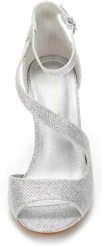 Miniatura 5 de Dream Pairs Nile Sandalias modernas de tacón tipo stiletto, con puntera abierta, para mujer