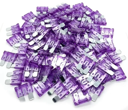 Fusible estándar de 35 amperios (100 unidades), fusibles de hoja de coche de 35 A para coche/RV/camión/SUV/motocicleta/barco (35A)