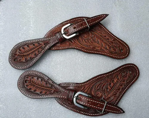 Miniatura 2 de Showmen Craft - Correas de cuero para adultos, con tachuelas plateadas y hebilla