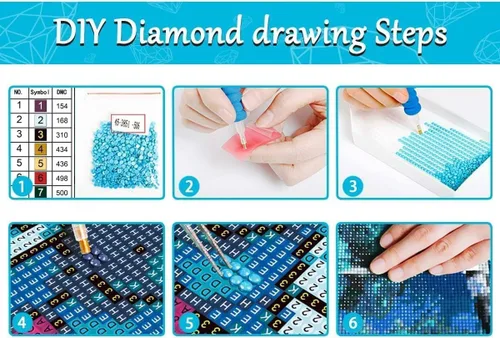 Miniatura 6 de PSCH Kits de arte de diamantes para adultos, kit de pintura de diamantes de castillo mágico para adultos, arte de diamantes 5D de taladro completo