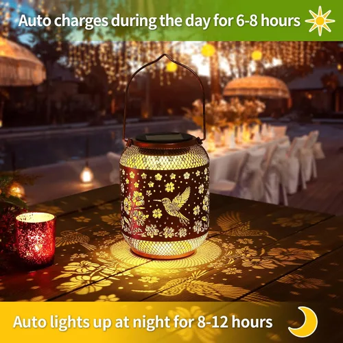 Miniatura 2 de Faroles solares para exteriores impermeables con diseño de colibrí para jardín, regalos de cumpleaños para mujeres, mamá, abuela, luces solares