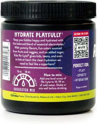 Miniatura 3 de REDMOND Re-Lyte Kids Hydration - Mezcla de electrolitos en polvo, uva, 7.62 onzas