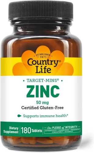 Miniatura 8 de Country Life Target-Mins Zinc 50 mg 90 tabletas – Suplementos de zinc para la salud inmune – Zinc 50mg – Soporte de zinc